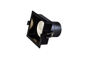 DM201386  Bodar SQ 20, 20W Fixed LED Square Deep Recessed Downlight Matt Black 1480lm 40° 2700K IP20